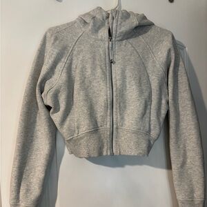 Lululemon Athletica Light Gray Zip-Up Hoodie Cropped